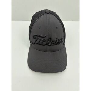 Titleist Footjoy Men's Charcoal Gray Flex Fit Medium Large Golf Hat